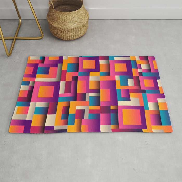 Abstract Background Geometry Blocks Squares Rug