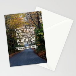 Joshua 1 verse 9 - Typographic Bible Verse Stationery Cards