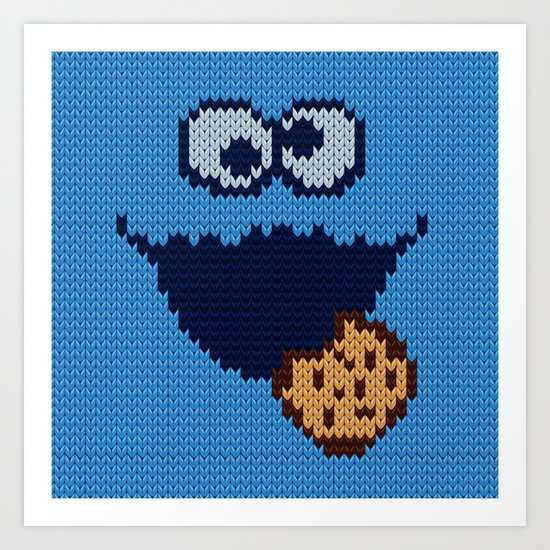 monster 'nom nom' knit Art Print