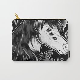 Crystal Unicorn Monochrome Carry-All Pouch