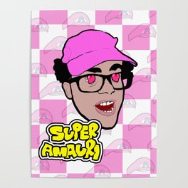 Odd & Lovely Cartoon of 'Super Amauri' The Comedian Fan Art Poster