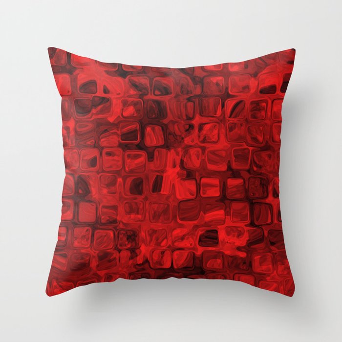 Glass - Ruby Red - Geometric Frosted Look Throw Pillow