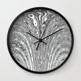 Surreal Fountain In Black And White Wall Clock