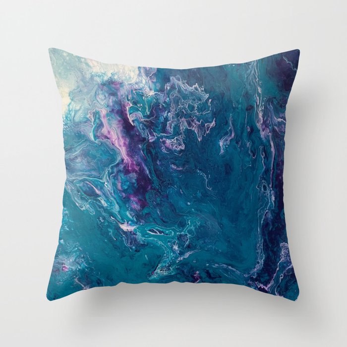 Blue Waves from Above #1 Throw Pillow