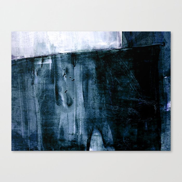 Indigo Blue And White Minimalist Abstract Painting Canvas Print By