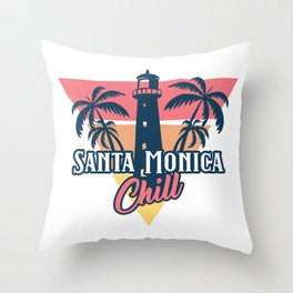 Santa Monica chill Throw Pillow