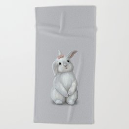 White Rabbit Girl Beach Towel
