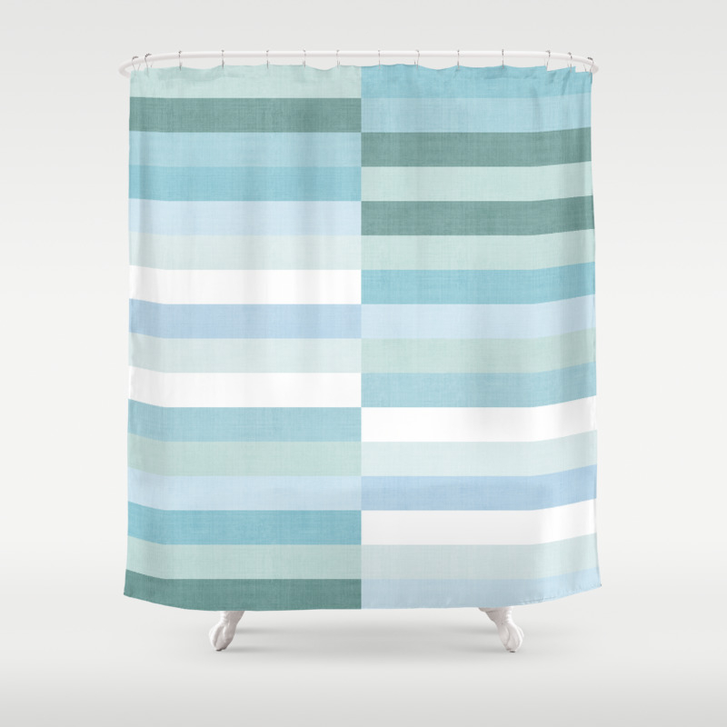 mint colored shower curtain