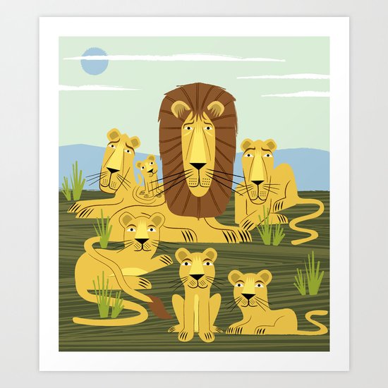The Laid Back Lions Art Print