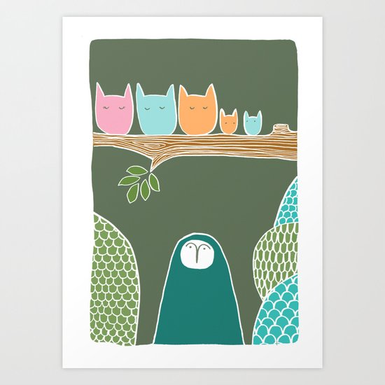 Sleepy Birds Art Print
