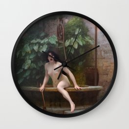 Truth Coming Out of Her Well - Jean-Léon Gérôme Wall Clock
