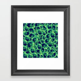 Lime & Navy Watercolor Cells Framed Art Print