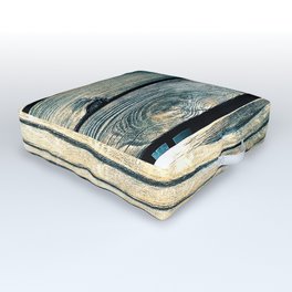 Industrial Urban Blue Wood Planks Art Design Outdoor Floor Cushion
