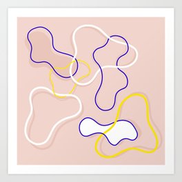 Connecting Organic Lines on Blush Art Print