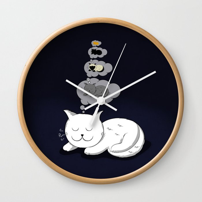 A cat dreaming of a cat that dreams of dreaming of a cat that dreams of dreaming of a cat. Wall Clock