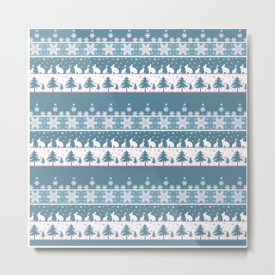 Retro .Christmas . Metal Print
