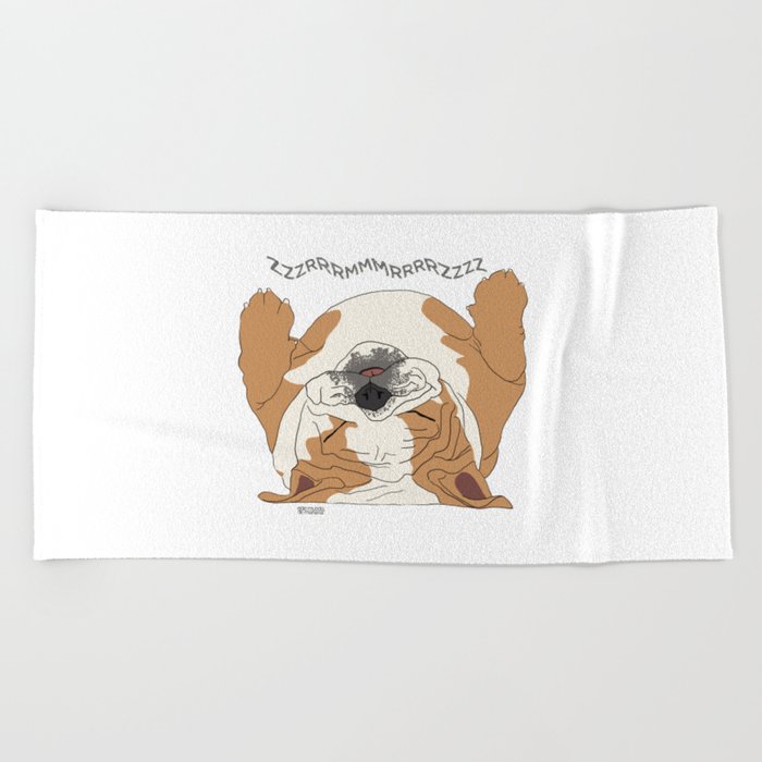 English Bulldog Sounds Beach Towel