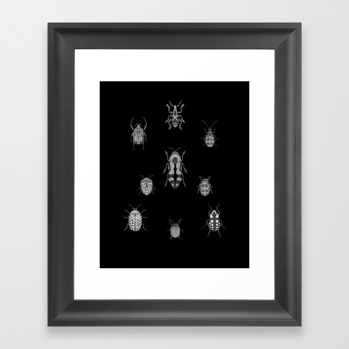 Beautiful Bugs Black Framed Art Print