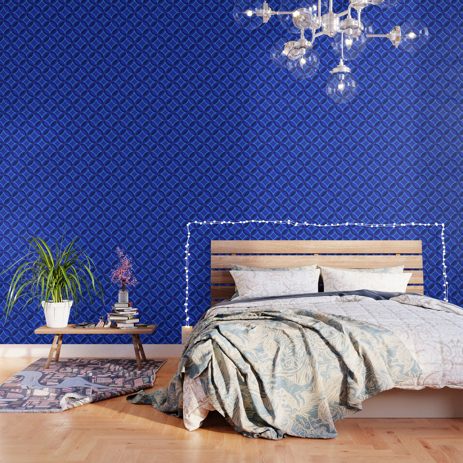 Mod Geo Blue Wallpaper By Theotherjade Society6
