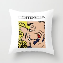 Lichtenstein - Kiss V Throw Pillow