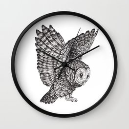 Owl in Flight Wall Clock
