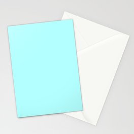 Italian Sky Blue Solid Color Popular Hues Patternless Shades of Cyan Collection Hex #b2ffff Stationery Card