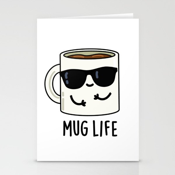 Mug LIfe Cute Mug Pun Stationery Cards