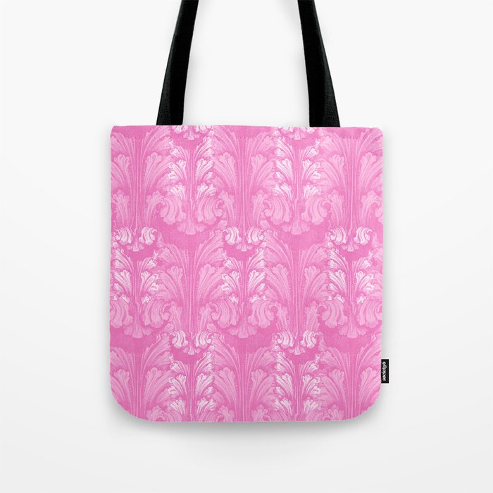 Pink Classic Acanthus Leaves Pattern Tote Bag