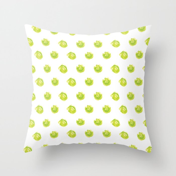 Lime Green Polka Dots Throw Pillow