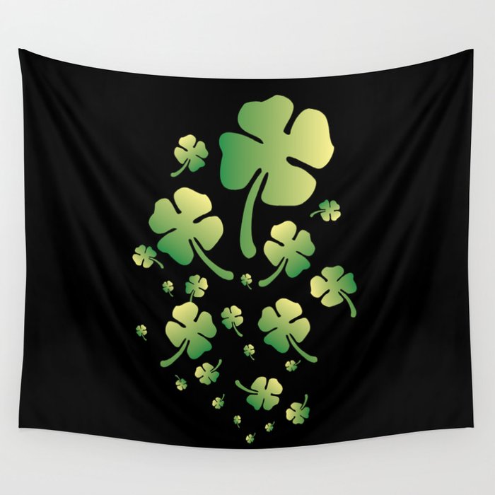 St. Patricks Gradient Clover Wall Tapestry