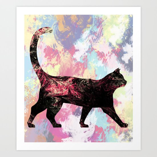 Abstract Cat Art Print