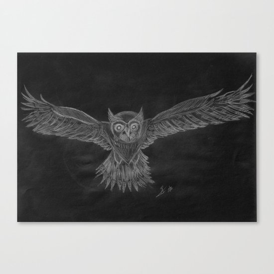 Owl sketch inverted Canvas Print