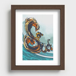Retro Surf Girl Recessed Framed Print