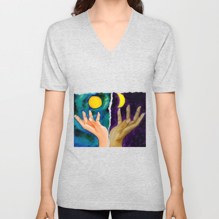 Sun & Moon V Neck T Shirt