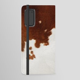 brown cowhide watercolor Android Wallet Case
