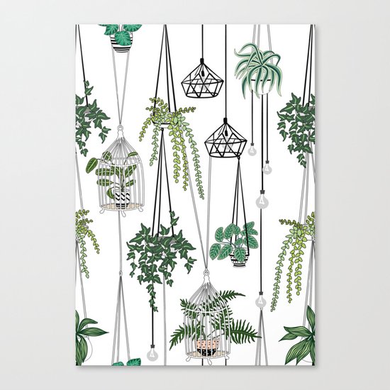 hanging pots pattern Canvas Print