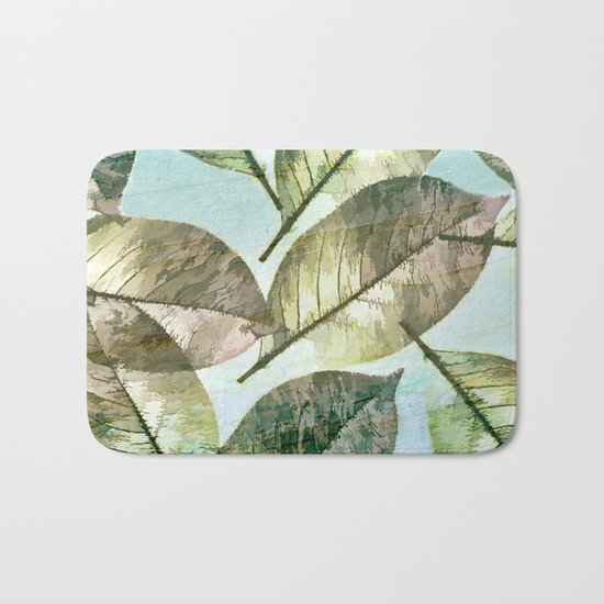 Vintage Leaf Abstract Bath Mat