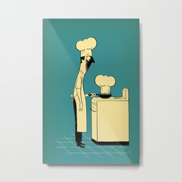 Learning to Cook Metal Print
