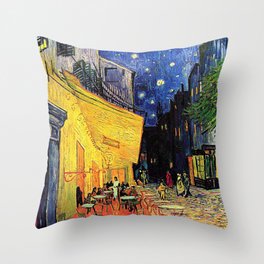 The cafe terrace on the place du forum, Arles, at night, by Vincent van gogh.  Throw Pillow