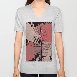 Morning Forest Abstract V Neck T Shirt