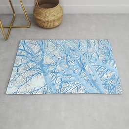 Winter Trees (cold blue) Rug