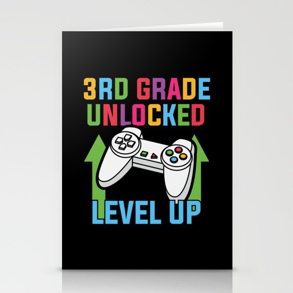 3rd Grade Unlocked Level Up Stationery Cards