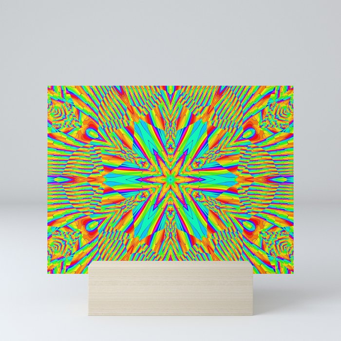 Rainbow Fractal Kaleidoscope Mini Art Print