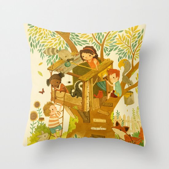 Our House In the Woods Throw Pillow