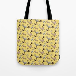 Fainting Goats on Yellow Tote Bag