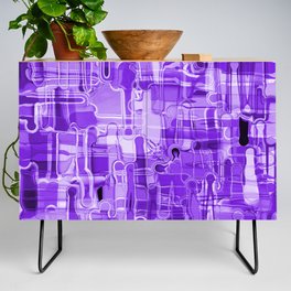 Modern Abstract Digital Paint Strokes in Grape Purple Credenza