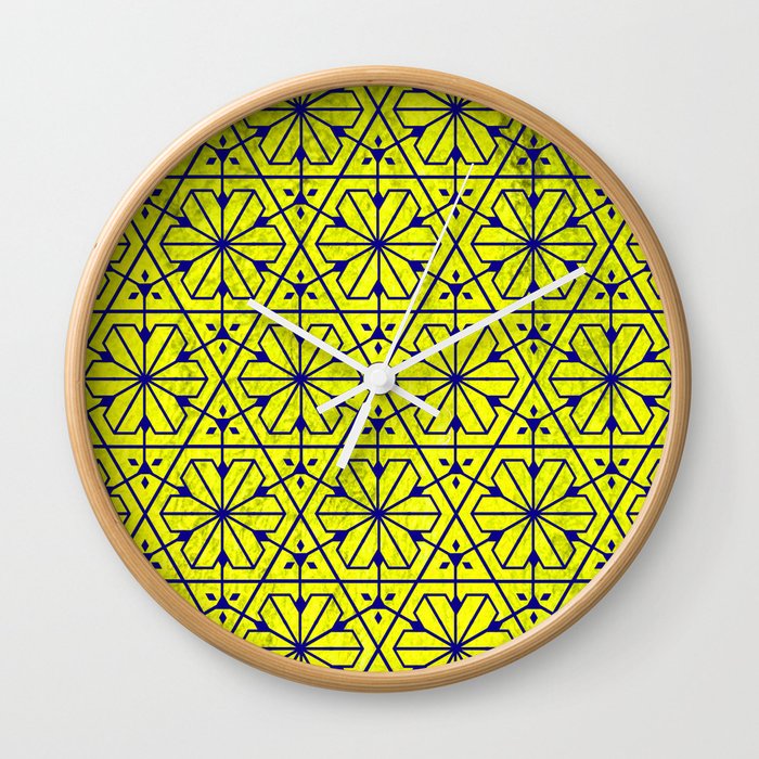 V26 Moroccan Pattern Design Yellow Carpet Texture Wall Clock V26 Moroccan Pattern Design Yellow Carpet Texture Wall Clock