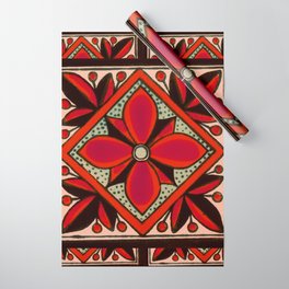 talavera mexican tile in red Wrapping Paper