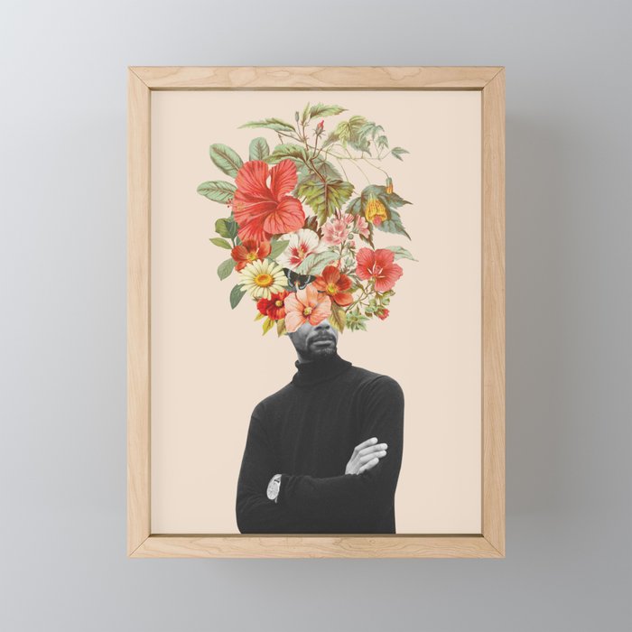 Blooming man Framed Mini Art Print