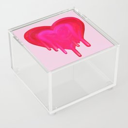 Melting Magenta Painted Heart Acrylic Box